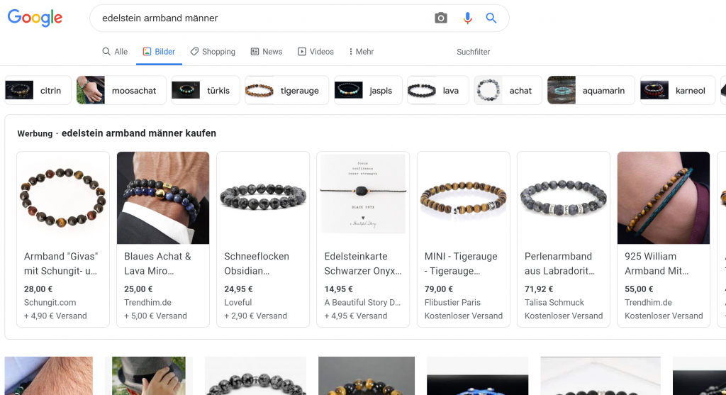 Wer im Onlineshop Produkte verkauft, muss in den Suchergebnissen der Google Bilder Suche sichtbar sein